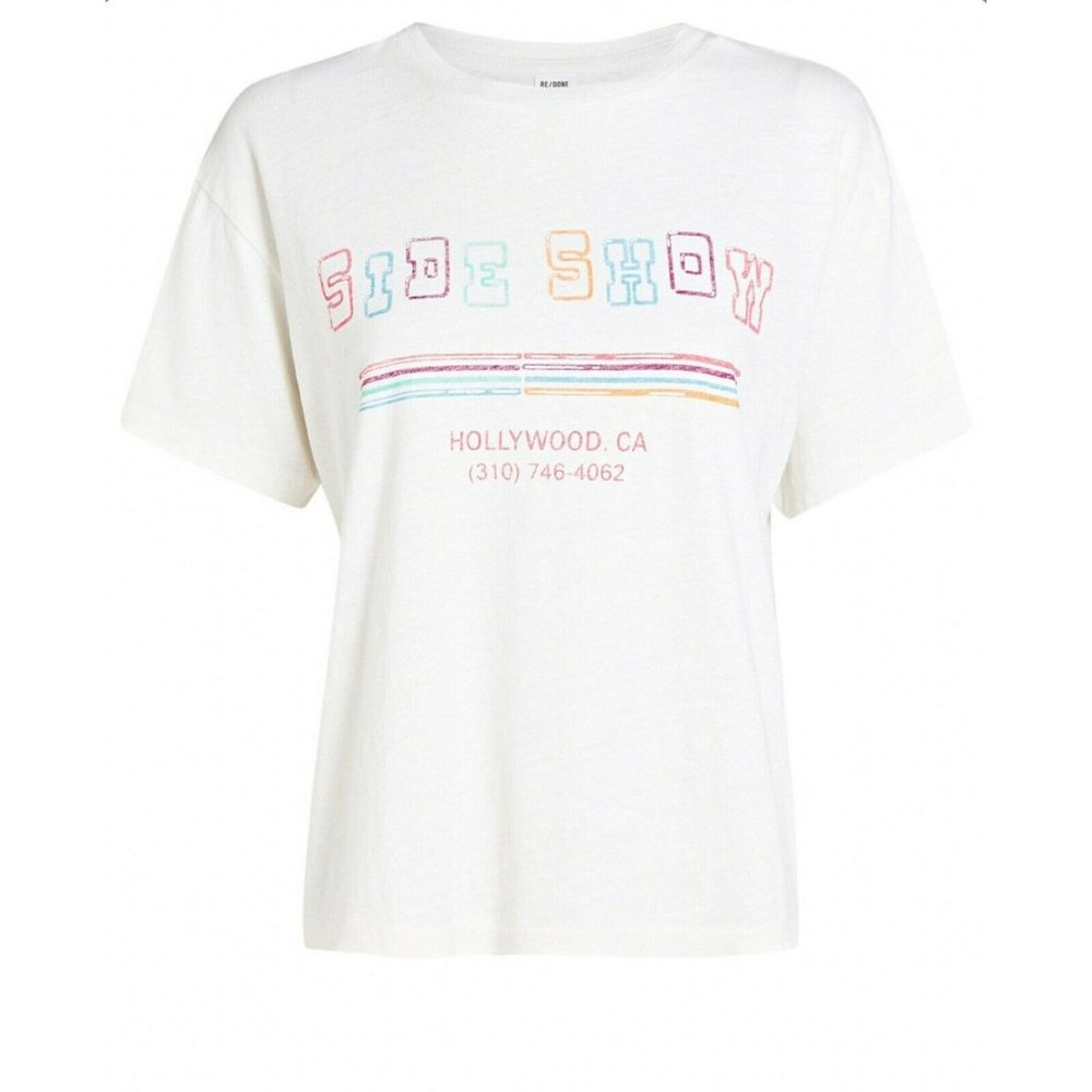 Re/Done 90s Oversized Tee "Side Show" XS New
